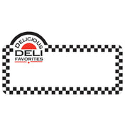 Hubert 53600 - Merchandising Tag, "Delicious Deli Favorites" With Black Checkered Border