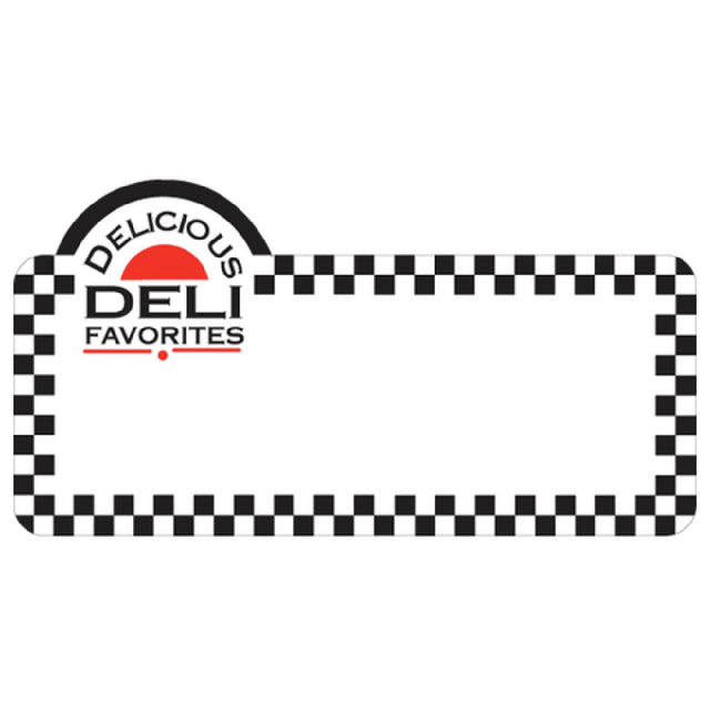 Hubert 53600 - Merchandising Tag, "Delicious Deli Favorites" With Black Checkered Border