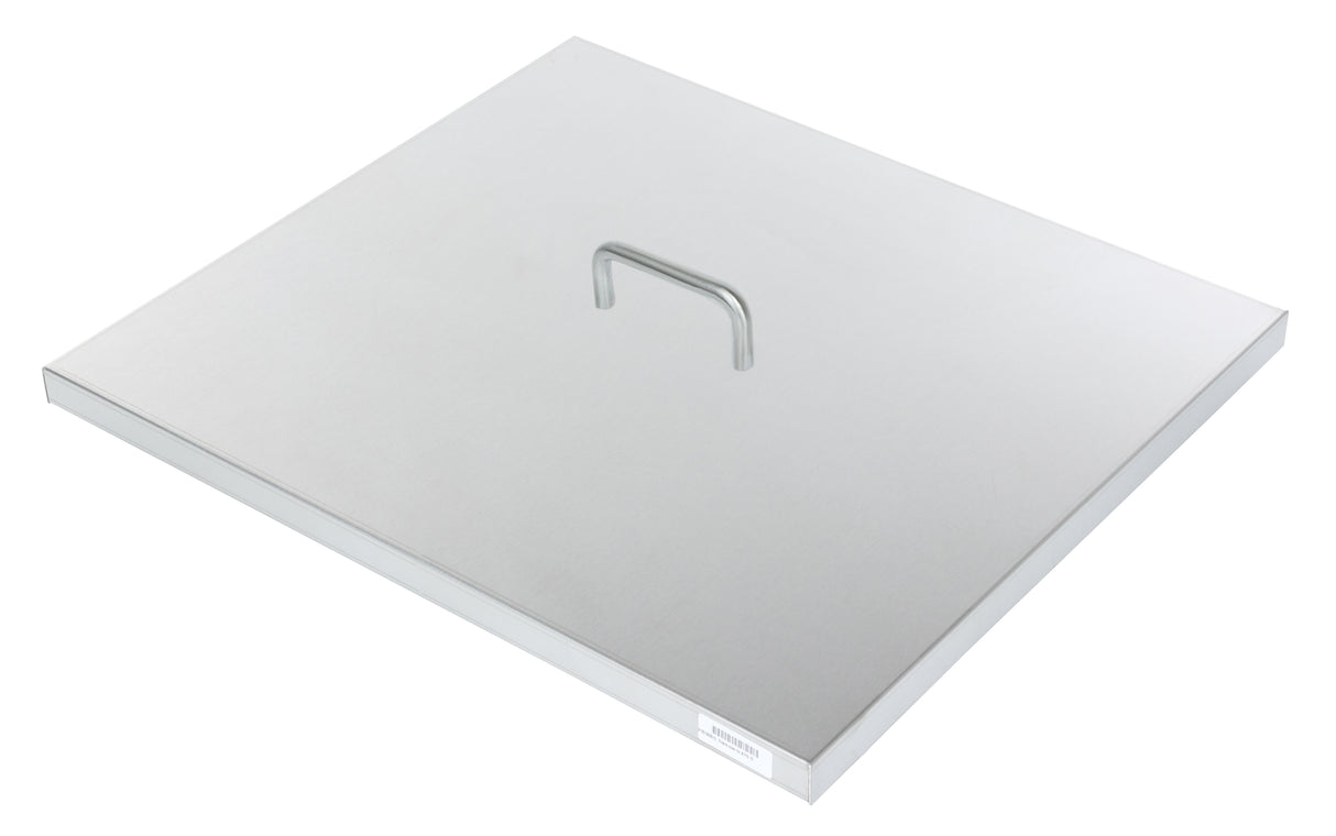 A rectangular, flat stainless steel Fryer Tank Cover with a small, centered upright handle on top. The smooth, shiny lid is designed for the Atosa USA ATFS-75 industrial or commercial fryer container.