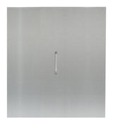 A rectangular stainless steel paper towel dispenser from Atosa USA features a vertical window slot in the center. Its smooth, slightly reflective surface and modern design resemble the sleek look of an ATFS-75 fryer tank cover.
