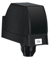 A black rectangular Cornelius 561000162 beverage dispenser nozzle with a slanted top and “PUSH” label on the front. The utilitarian Pushbtn 2 valve design extends downward for dispensing liquid, commonly found on soda fountain machines. Plain white background.