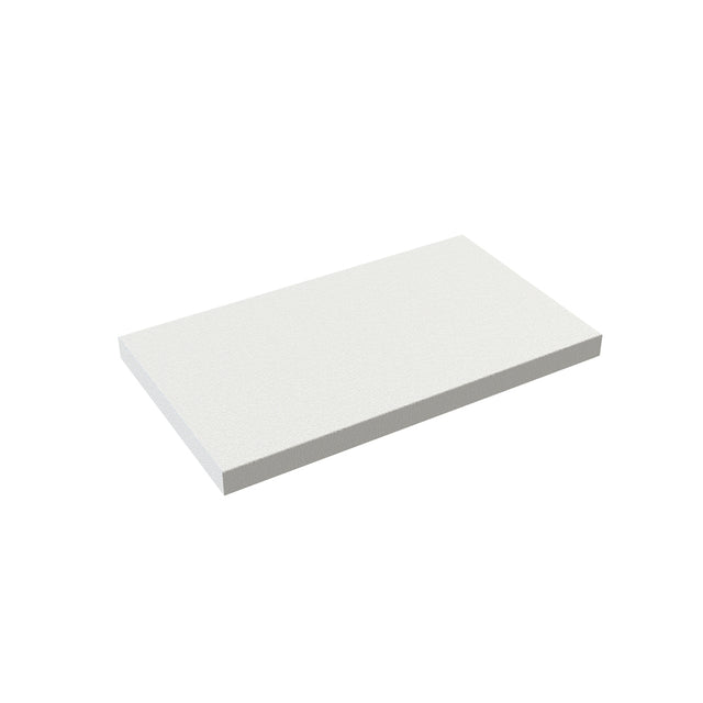 A rectangular, flat white 12" cutting board (CB-127) by Krowne is shown against a plain white background, viewed at a slight angle to reveal its thin depth and clean, smooth edges.
