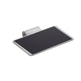 A rectangular black Chalkboard Tag with a silver metal frame and a curved metal clip attached to the back, photographed on a white background. The tag surface is blank and suitable for customization. Perfect for TableCraft presentations.