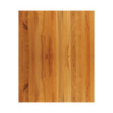 A rectangular edge-grain wooden surface with a natural, warm brown color and visible wood grain patterns running vertically. Subtle knots and streaks enhance its butcher cutting board look against the plain white background.