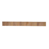A long, narrow strip of edge-grain wood with a smooth surface and visible grain patterns, divided into distinct rectangular sections, each showing varied natural wood tones from light to medium brown. The butcher cutting board rests against a plain white background.