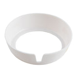 A white, round TableCraft plate guard with a wide circular rim and an open notch on one side, designed to fit around the edge of a plate to help guide food onto utensils. The background is plain white.