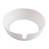 A white, round plastic Dispenser ID Collar with a wide rim and a small notch on one side. The inner section is open, creating a hollow center. Photographed against a plain white background, it resembles the TableCraft CM7 style.