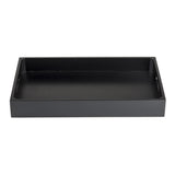 A rectangular, black wooden Gastro Serving Crate tray with raised edges and two open handles on opposite sides. The tray is empty and set against a plain white background.