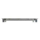 A rectangular metal bracket viewed from the side, showing a flat horizontal surface with two vertical supports at each end. Made of NSF-7 certified stainless steel, it’s ideal for use in cold food template setups. The background is plain white.
