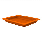 A rectangular orange plastic tray with raised edges and a slightly ridged base, set against a plain white background. Sturdy and functional, it pairs well with your favorite dishwasher safe grill pan for effortless serving or organizing.