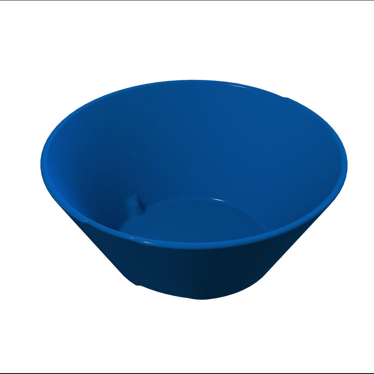 A cobalt blue bowl is shown against a plain white background. The bowl has smooth sides, a wide rim, and a shallow depth, with a glossy, unadorned finish. This dishwasher safe bowl offers simple, functional style for everyday use.