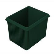 A dark green, rectangular Server Bowl bin with vertical ridges on the sides and a slightly flared top rim. Designed for durability, it appears empty and is shown against a plain white background. Ideal for cold holding applications.