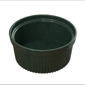 A black plastic Souffle Bowl sits against a white background, ideal for cold holding your favorite dishes.