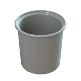 A plain, cylindrical, glossy white ceramic Condiment Crock with a thick, rounded rim. The container is dishwasher safe, empty and viewed from a slightly elevated angle, showing the interior and part of the exterior against a white background.