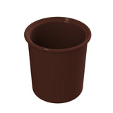 A brown, cylindrical Condiment Crock cup with a smooth surface and slightly rounded lip, viewed from a slight angle above on a white background. The cup appears empty and simple in design, ideal for cold holding, with no handles or visible markings.