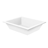 A white, rectangular Aurora Collection Food Pan with smooth, slightly tapered sides and a wide rim, shown at an angle on a white background. Ideal as a cold holding food pan, it’s designed for use in food service settings.