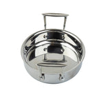 A shiny stainless steel, dishwasher safe casserole with two sturdy handles on opposite sides sits against a plain white background. The polished, reflective surface and visible rivets give this Induction Mini Casserole a modern, practical look.