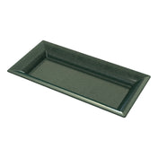 A dark green rectangular Duracoat coated cast aluminum tray with slightly raised, angled edges. The tray has a smooth, glossy finish and is empty, placed on a plain white background.