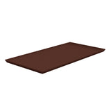 A rectangular, flat, brown cooling plate platter with slightly raised edges, viewed from an angle against a white background. The tray has a smooth surface and appears to be made of plastic or similar material.