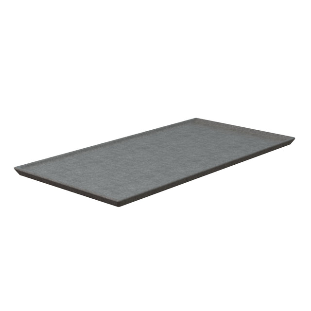 A rectangular, flat, gray cast aluminum panel with slightly beveled edges, photographed against a white background. The surface appears smooth and even, with a subtle texture, and the corners are slightly rounded.