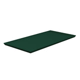 A dark green, rectangular Duracoat coated cast aluminum tray with slightly raised edges and a smooth surface, viewed from an angle that shows its flatness and depth. Ideal as a cooling plate platter for cold holding. The background is plain and white.