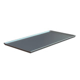 A rectangular, cast aluminum baking sheet with slightly raised edges on all sides, displayed against a white background and viewed from an angled perspective. The smooth, reflective surface offers excellent cold holding for your Cooling Plate Platter needs.
