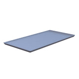 A rectangular, flat, light blue cooling plate platter with slightly raised edges. Photographed against a white background, the tray appears to be made of smooth cast aluminum, ideal for cold holding applications.