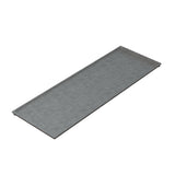 A rectangular, flat, gray cast aluminum sheet with slightly upturned edges, shown on a white background. The surface appears smooth and industrial, ideal as a cooling plate for construction or fabrication purposes.
