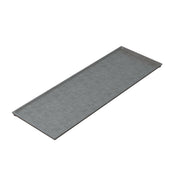 A rectangular, flat, gray cast aluminum sheet with slightly upturned edges, shown on a white background. The surface appears smooth and industrial, ideal as a cooling plate for construction or fabrication purposes.