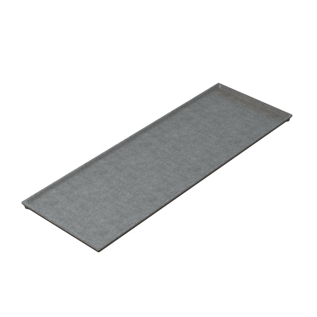A rectangular, flat, gray cast aluminum sheet with slightly upturned edges, shown on a white background. The surface appears smooth and industrial, ideal as a cooling plate for construction or fabrication purposes.