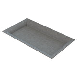A rectangular, shallow, gray felt tray with slightly raised edges resembles a minimalist platter. It features a soft, textured surface and is photographed on a white background for a clean look.