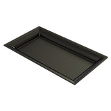 A rectangular black cast aluminum platter with slightly raised edges and a matte finish, featuring small, evenly spaced white speckles across its surface. The tray is photographed on a white background, viewed from an angle.