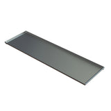 A rectangular, flat cast aluminum baking sheet with slightly raised edges on the shorter sides. The smooth, reflective surface makes it ideal as a cooling plate or serving tray, and it’s positioned at an angle against a white background.