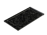 A rectangular, black Cooling Plate Serving Tray with speckled white patterns, photographed on a white background. The tray features slightly raised edges and a smooth, glossy surface, ideal for cold holding and stylish presentation.