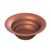 A shiny, metallic salad bowl with a copper finish, featuring a wide, flared rim and deep, rounded interior. The smooth cast aluminum surface is reflective, highlighting the bowl’s curved shape and elegant, modern design.