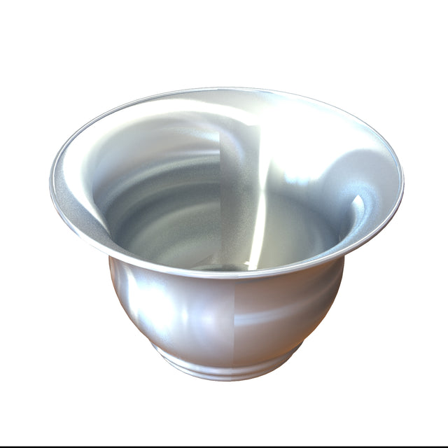 A Tulip Salad Bowl crafted from cast aluminum, perfect for cold holding, displayed against a white background.