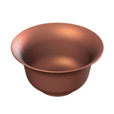 A digital rendering of a wide, deep salad bowl with a reddish-brown copper finish and flared rim. The cast aluminum surface features subtle highlights and shadows, creating a shiny, slightly textured appearance against a plain white background.