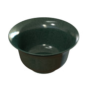 A dark green Tulip Salad Bowl with a wide rim and slightly flared shape. The glossy Duracoat coated cast aluminum surface features subtle marbling, creating a mottled texture. The bowl is empty and photographed on a white background.