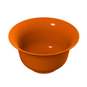 A digitally rendered image of an empty, smooth, tulip salad bowl with a wide rim and glossy surface, shown from a slightly elevated angle on a white background.