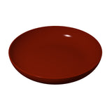 A glossy, empty Pasta Bowl with gently curved sides and a deep reddish-brown color sits centered on a plain white background. This simple, dishwasher safe bowl features a smooth surface and a small highlight showing its shine.