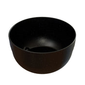 A round, deep black fruit bowl with a glossy finish and tiny white speckles scattered across its cast aluminum surface, resembling a starry night sky. The bowl is empty and photographed against a white background.