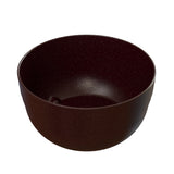 A dark brown, round cast aluminum bowl with a smooth texture and slightly matte finish. The bowl is shown from an angle, revealing its deep interior and curved lip against a white background. Ideal as a stylish fruit bowl.