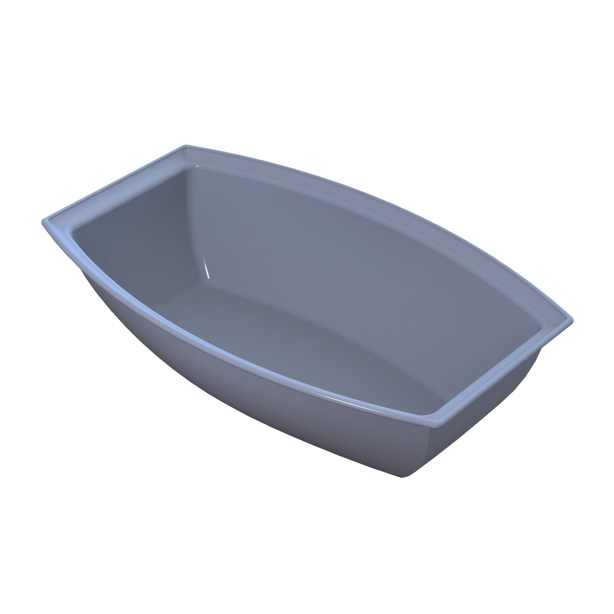 A gray, rectangular plastic container with slightly angled sides and rounded corners, shown empty against a white background. Ideal for cold holding, this smooth-surfaced container is designed for storing food or other items.