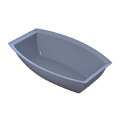 A gray, rectangular plastic container with slightly angled sides and rounded corners, shown empty against a white background. Ideal for cold holding, this smooth-surfaced container is designed for storing food or other items.