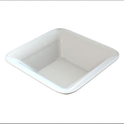 A square, shallow cast aluminum bowl with slightly rounded corners and glossy finish, photographed from a slightly raised angle on a plain white background. The dishwasher safe bowl appears empty and has smooth, clean lines.
