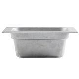 Rectangular stainless steel food pan with a flat rim, smooth sides, and a deep basin, photographed against a white background. Perfect for commercial kitchen or buffet use, this food pan is ideal for cold holding applications.