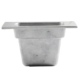 A rectangular, gray cast aluminum ice cream mold with a flat lip extending outward around the top edge. The mold features smooth sides, a slightly tapered shape, and a matte finish—ideal for cold holding and displayed against a white background.
