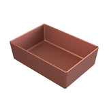 A rectangular, deep baking pan with a rich copper finish and Duracoat coated aluminum construction, shown at a three-quarter angle on a plain white background. The pan has smooth sides, rounded corners, and a clean matte appearance.