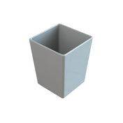 A plain, light gray, rectangular cold holding bowl with smooth sides and slightly rounded corners, shown on a white background. The container is empty and viewed from a slightly elevated angle.