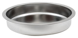 A shiny, round TableCraft stainless steel bowl with smooth sides and a wide rim, placed on a white background. The polished 6 qt interior is deep and seamless, suitable for holding food or liquids.